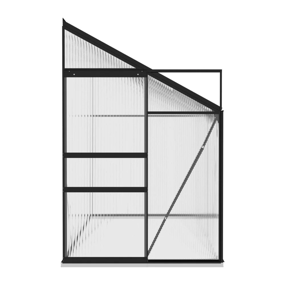 [04x10FT] IKY Premium Anthracite Aluminum Walk-In Greenhouse With Galvanized Base Frame (95247513) - Image 2