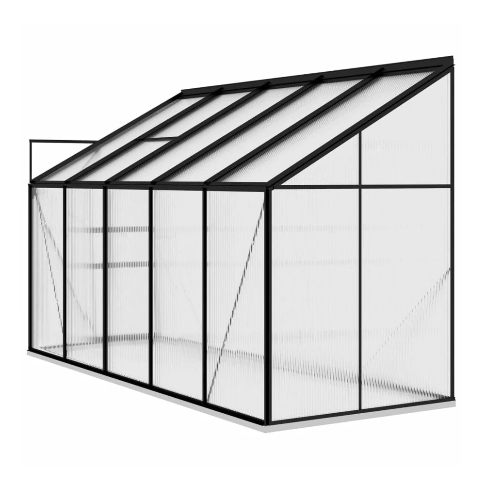 [04x10FT] IKY Premium Anthracite Aluminum Walk-In Greenhouse With Galvanized Base Frame (95247513) - Image 6