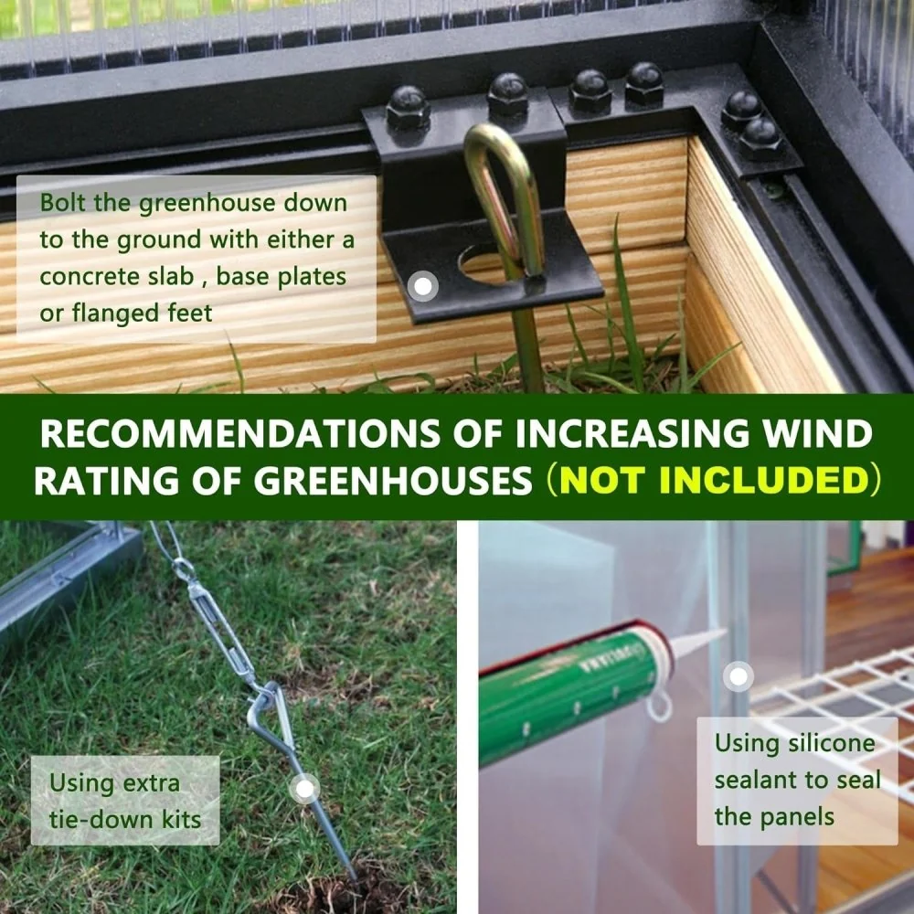 [06x12FT] Premium Polycarbonate Gray Walk-In Greenhouse Kit With Adjustable Vent And Lockable Door (97135264) - Image 2