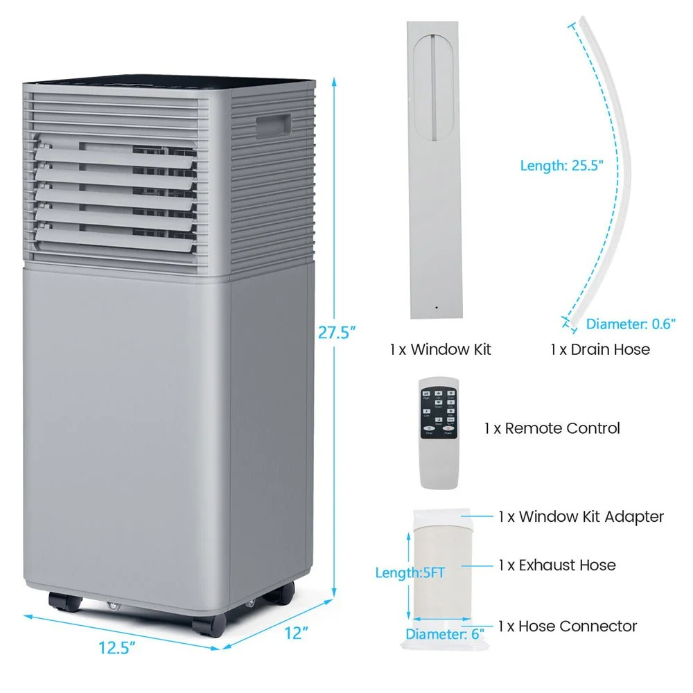 10K BTU Portable Room Air Conditioner Unit With Dehumidifier And Fan Mode - Image 3