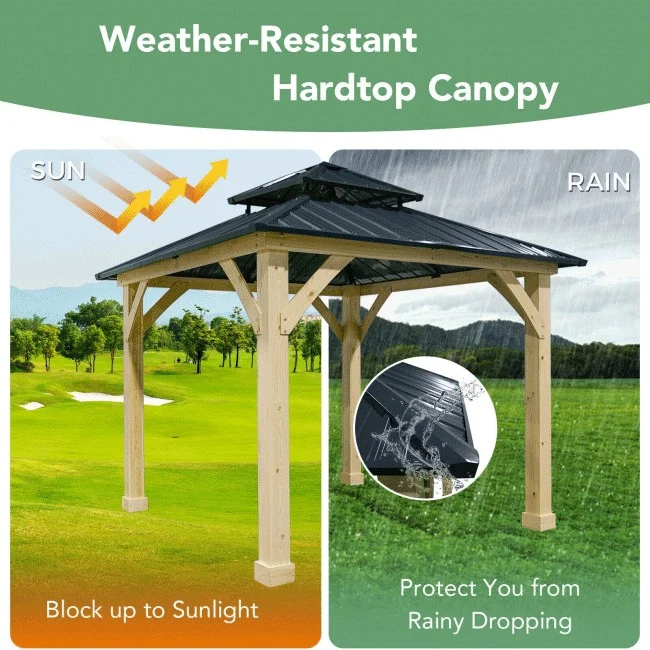 [10x10FT] Premium Outdoor Patio Hardtop Gazebo W/ Double Steel Roof (91201291) - Image 10