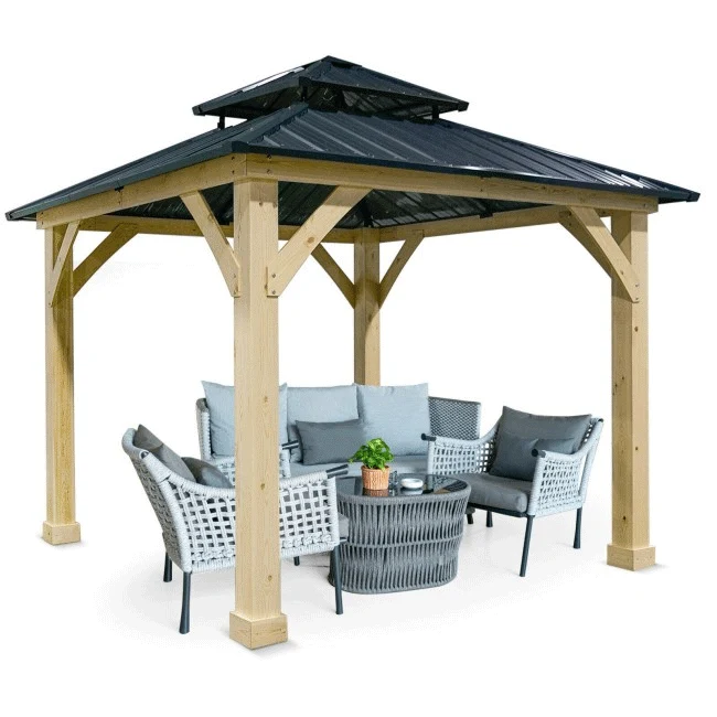 [10x10FT] Premium Outdoor Patio Hardtop Gazebo W/ Double Steel Roof (91201291) - Image 6
