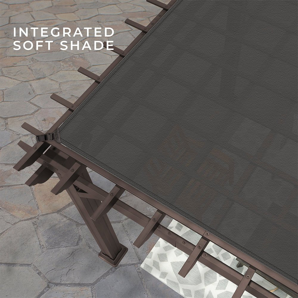 [10x12FT] Heavy Duty Backyard Galvanized Steel Powder Coated Pergola (91358672) - Image 4