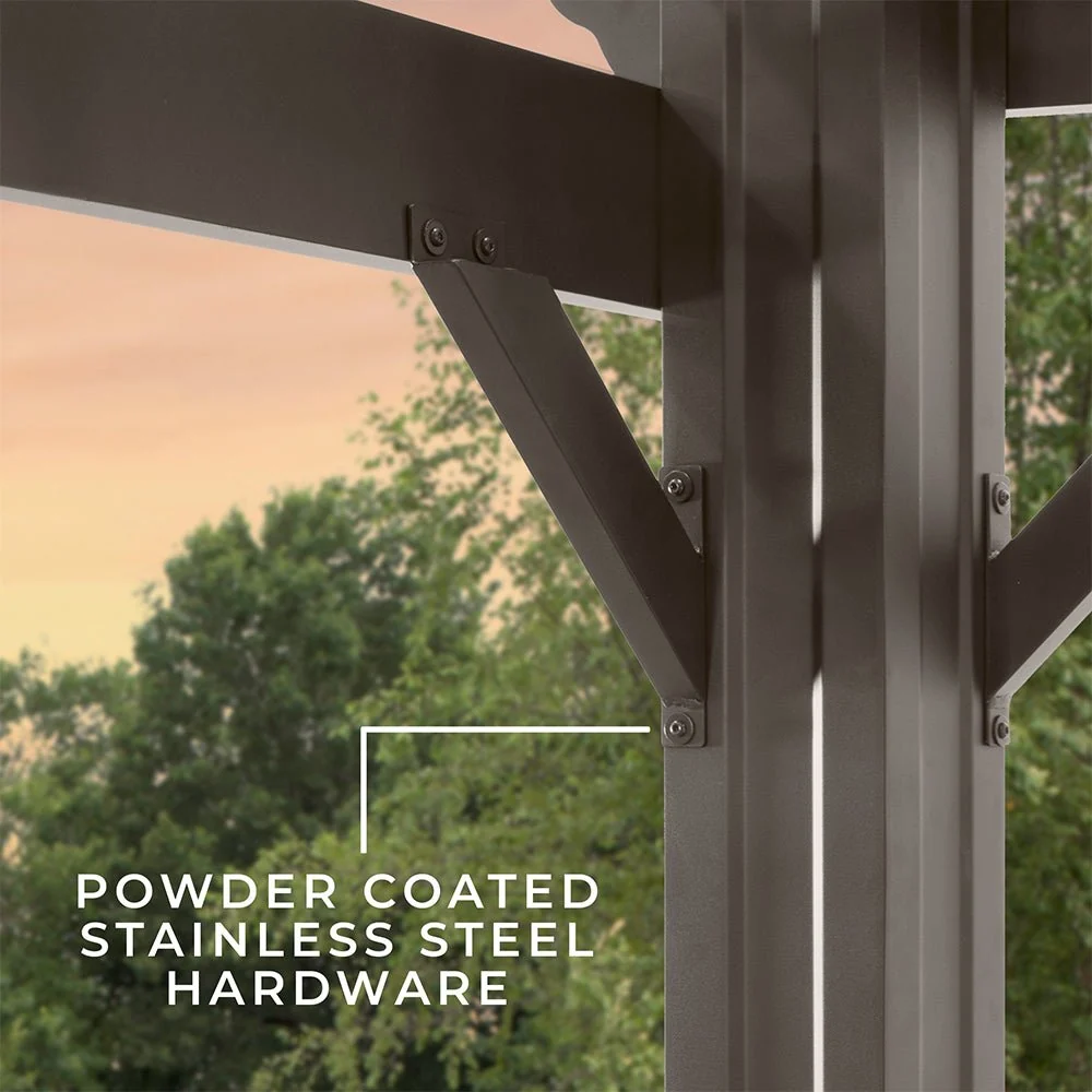 [10x12FT] Heavy Duty Backyard Galvanized Steel Powder Coated Pergola (91358672) - Image 5