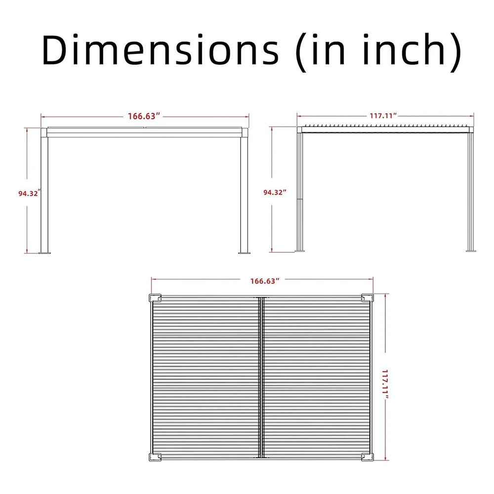 [10x14FT] Premium Adjustable Outdoor Garden Hardtop Aluminum Gazebo With Clear String Lights (92683716) - Image 8