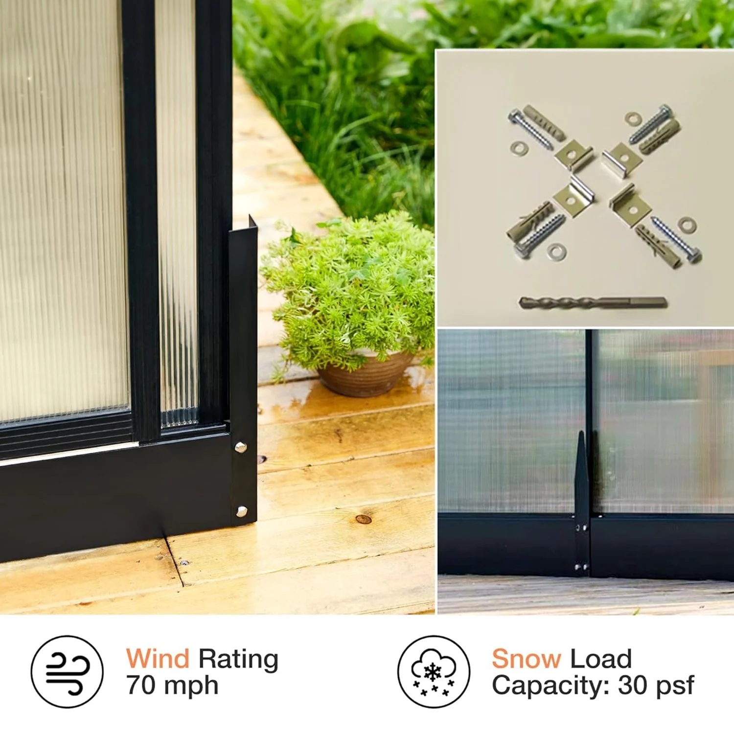 [10x14FT] Premium Outdoor Polycarbonate Greenhouse With Aluminum Frame And Double Swing Doors (93841752) - Image 7