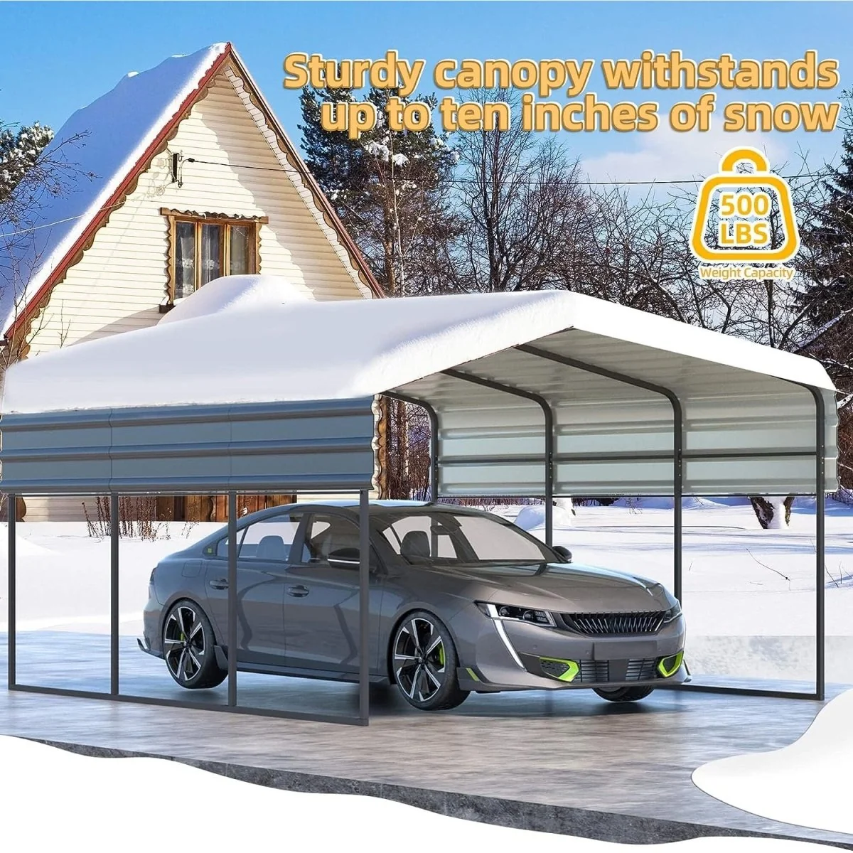 [10x15FT] MLC Heavy Duty Prefab Multi-Use Carport Canopy With Galvanized Steel Roof - Image 6