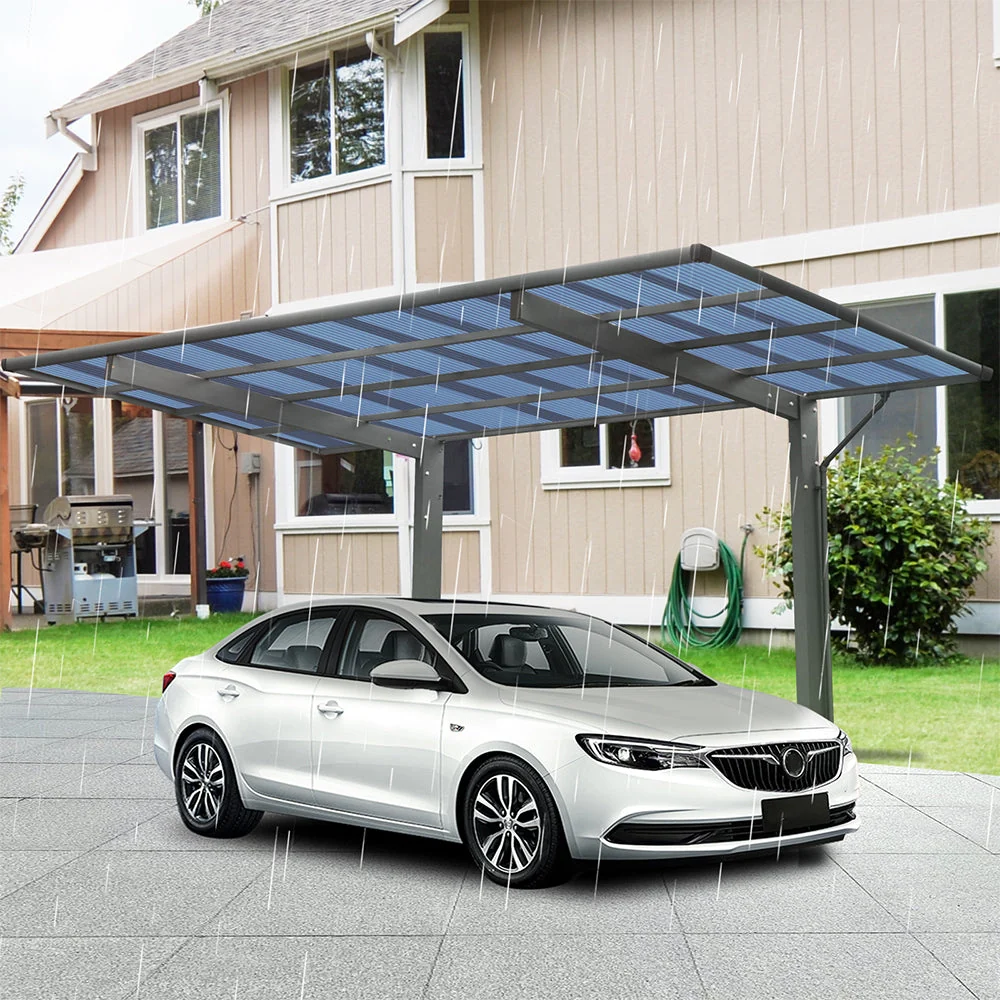 [10x17FT] Extra Large Heavy Duty Outdoor Aluminum Single Side Carport With Galvanized Metal Roof - Image 3