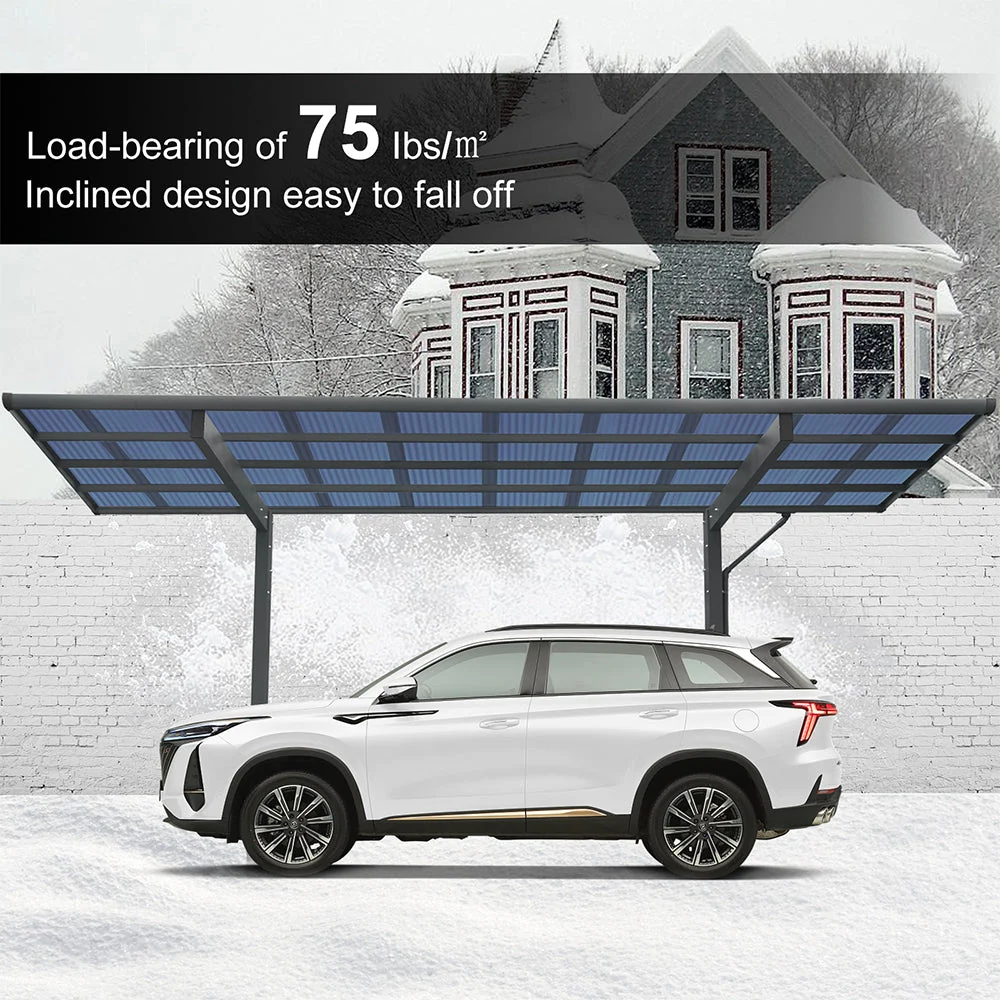 [10x17FT] Extra Large Heavy Duty Outdoor Aluminum Single Side Carport With Galvanized Metal Roof - Image 7