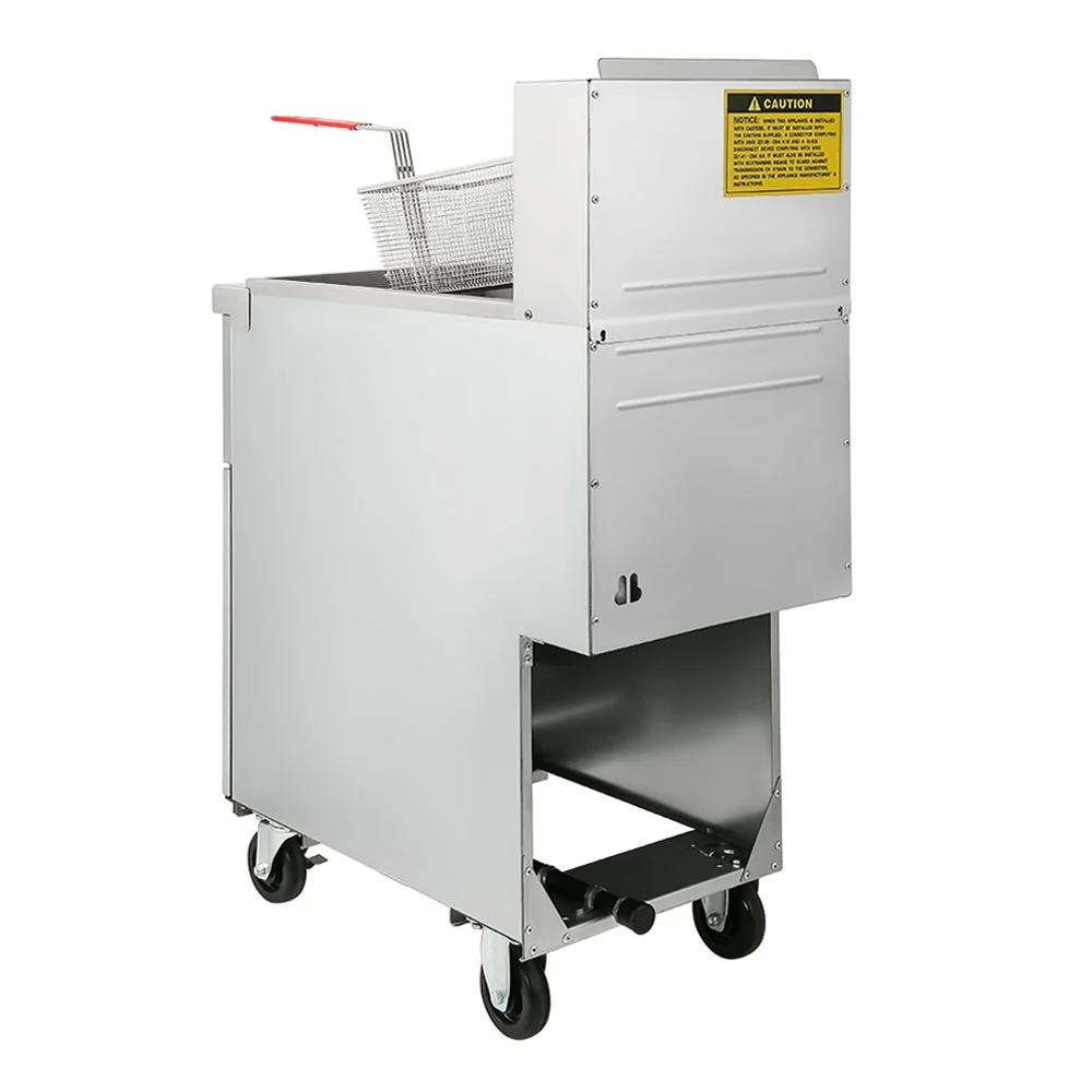 120K BTU Commercial Stainless Steel Gas Powered Floor Deep Fryer With Baskets, 50-55 LBS (96241357) - Image 4