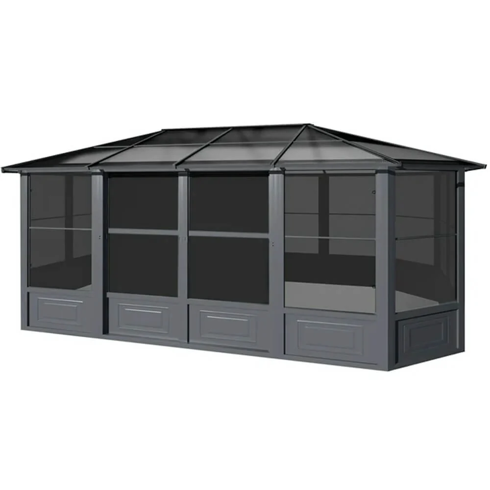 [12x18FT] Large Luxury Outdoor All-Season Aluminum Solarium Sunroom With Polycarbonate Hardtop And Sliding Doors - Image 8