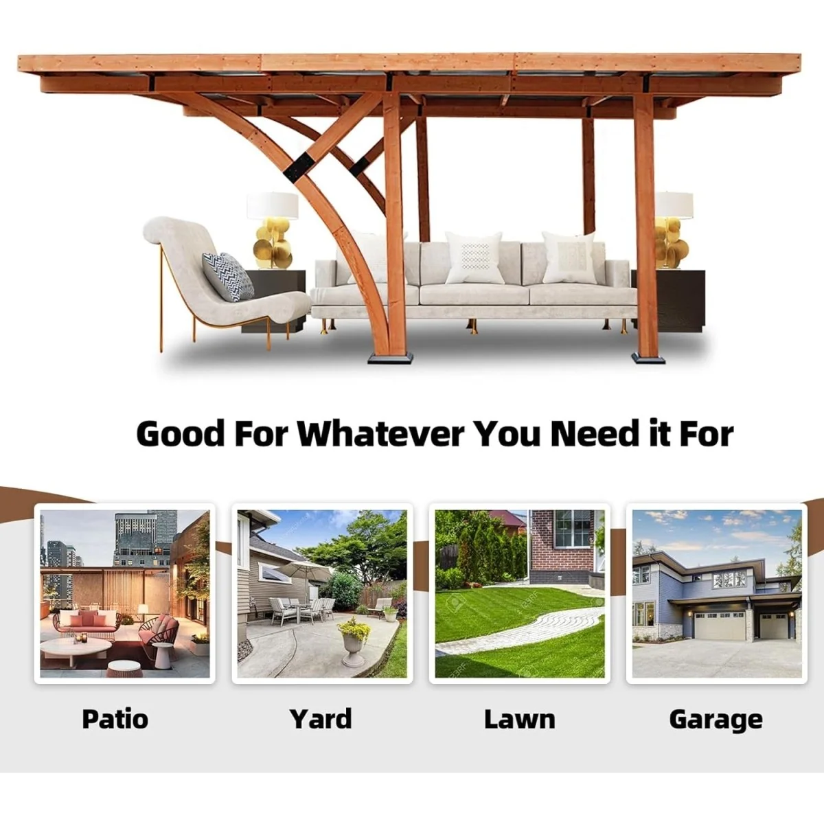 [12x18FT] Premium Heavy Duty Pine Wood Arc-Shaped Carport With Metal Roof - Image 4