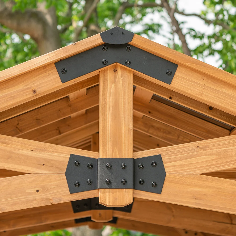 [12x20FT] BYD Premium All Cedar Wooden Carport Pavilion Gazebo With Sloped Hardtop Steel Roof (92758314) - Image 8