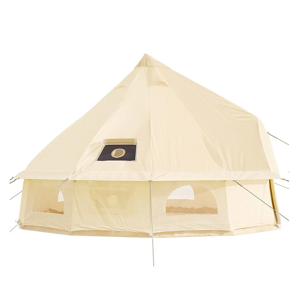 13FT Outdoor Glamping Yurt Teepee Canvas Camping Bell Family Waterproof Tent W/ Stove Jack - Image 4
