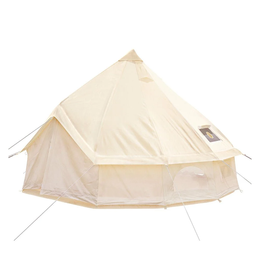 13FT Outdoor Glamping Yurt Teepee Canvas Camping Bell Family Waterproof Tent W/ Stove Jack - Image 8