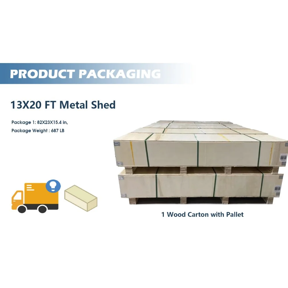 [13x19FT] Extra Large Premium Heavy Duty UV Resistant Metal Garage Shed - Image 16