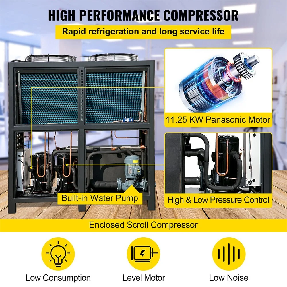 15 Ton Smart Air-Cooled SS Industrial Water Chiller With LCD Display & 150L Water Tank, 15HP (95201436) - Image 5