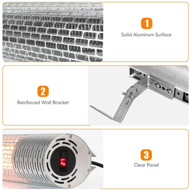 1500W Electric Indoor/Outdoor Waterproof Infrared Patio Heater W/ 2 Power Settings (91826957) - Image 3
