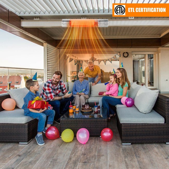 1500W Electric Indoor/Outdoor Waterproof Infrared Patio Heater W/ 2 Power Settings (91826957) - Image 7