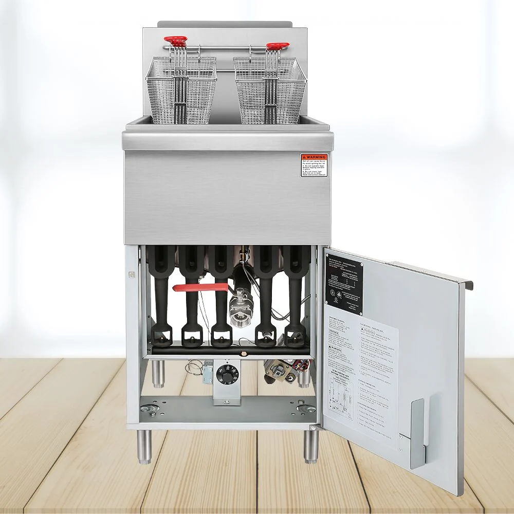 150K BTU Commercial Stainless Steel Gas Powered Floor Deep Fryer With Baskets, 90-95 LBS (95364271) - Image 2