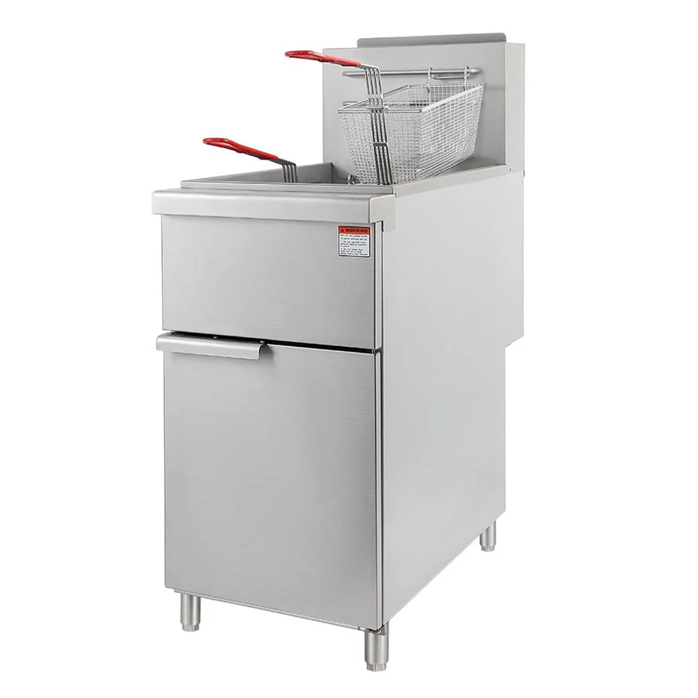 150K BTU Commercial Stainless Steel Gas Powered Floor Deep Fryer With Baskets, 90-95 LBS (95364271) - Image 4