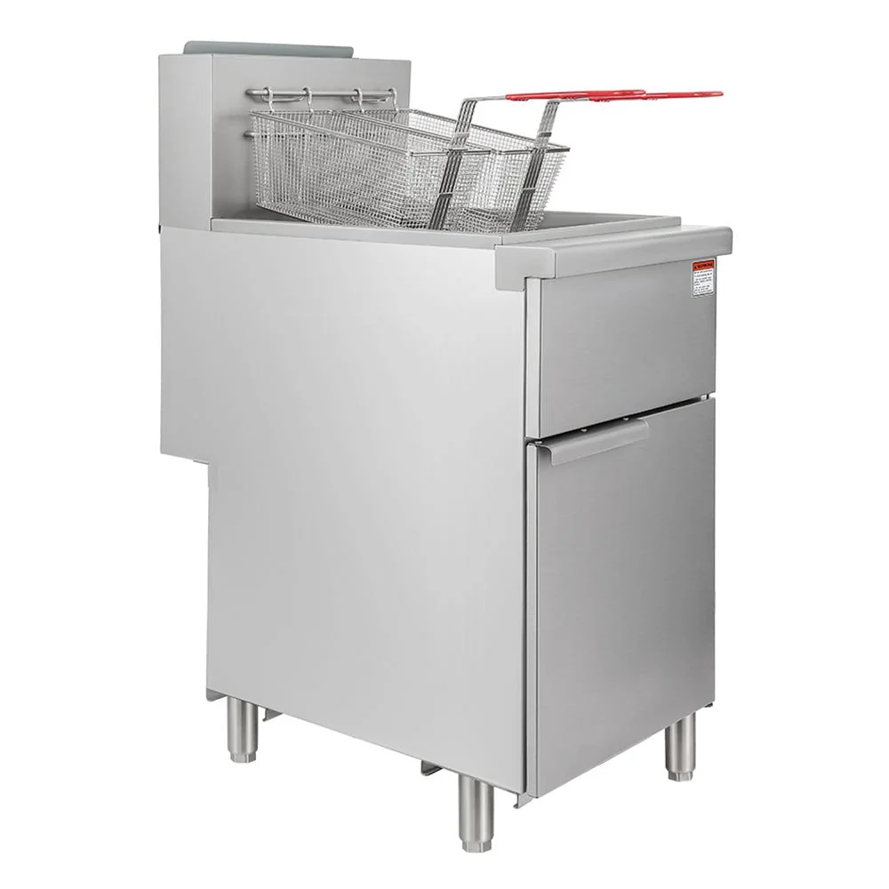 150K BTU Commercial Stainless Steel Gas Powered Floor Deep Fryer With Baskets, 90-95 LBS (95364271) - Image 5