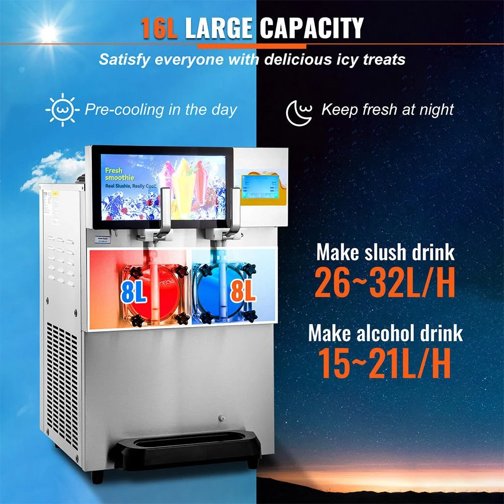 16L Commercial Double Frozen Margarita Ice Slushie Drink Maker Machine, 1155W - Image 4