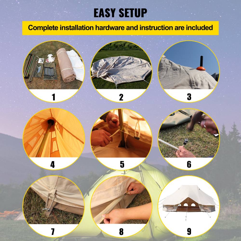20FT Large Luxury Glamping Yurt Teepee Canvas Camping Tent - Image 11
