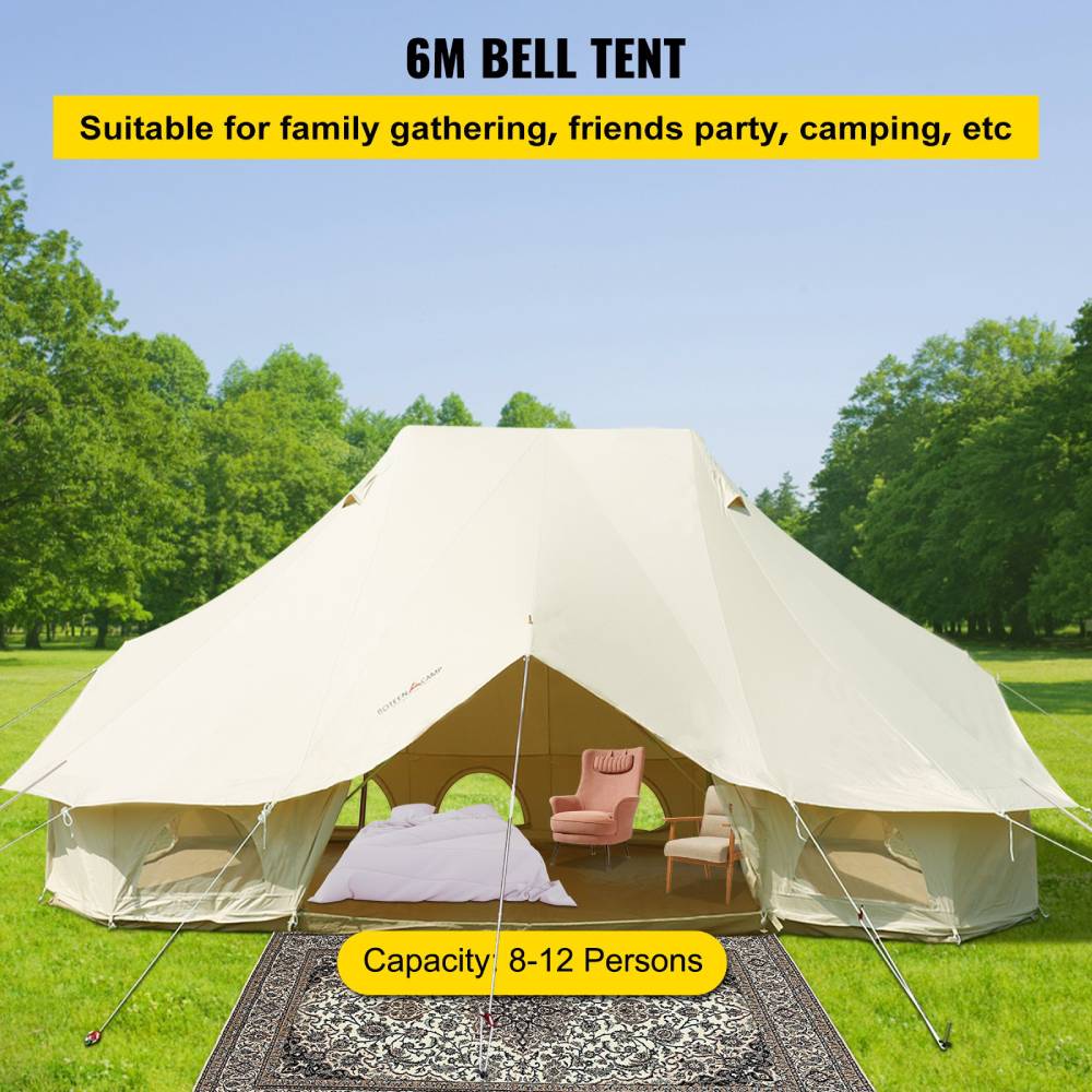 20FT Large Luxury Glamping Yurt Teepee Canvas Camping Tent - Image 3