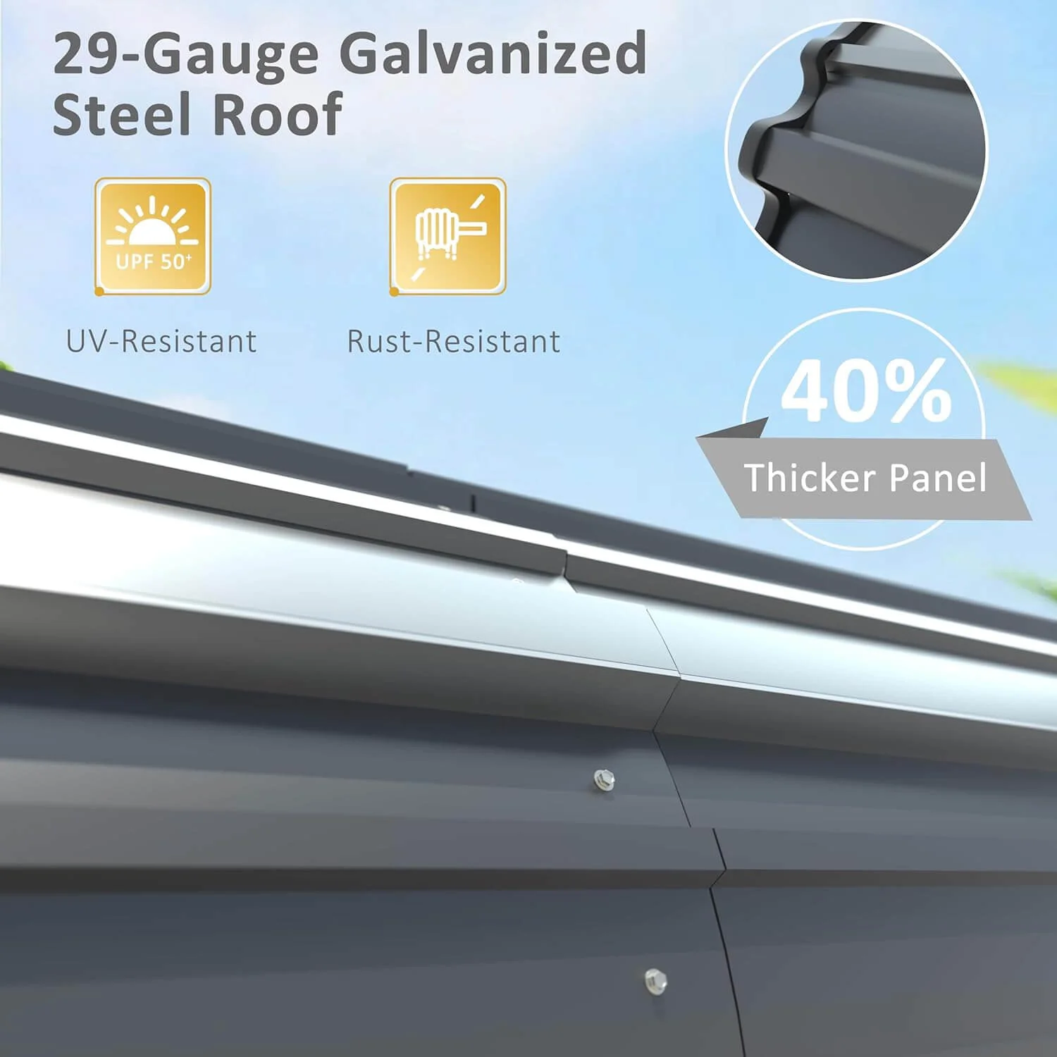 [20x20FT] Heavy Duty Extra Large 2 Car Metal Carport Kit For Cars, Boats, And Trucks - Image 9