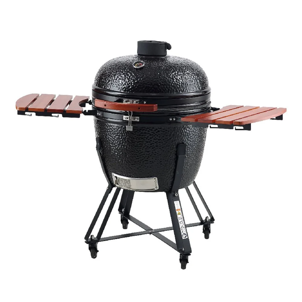 24" Ceramic Portable Round Outdoor Barbecue Smoker Grill For Patio (93820572) - Image 3
