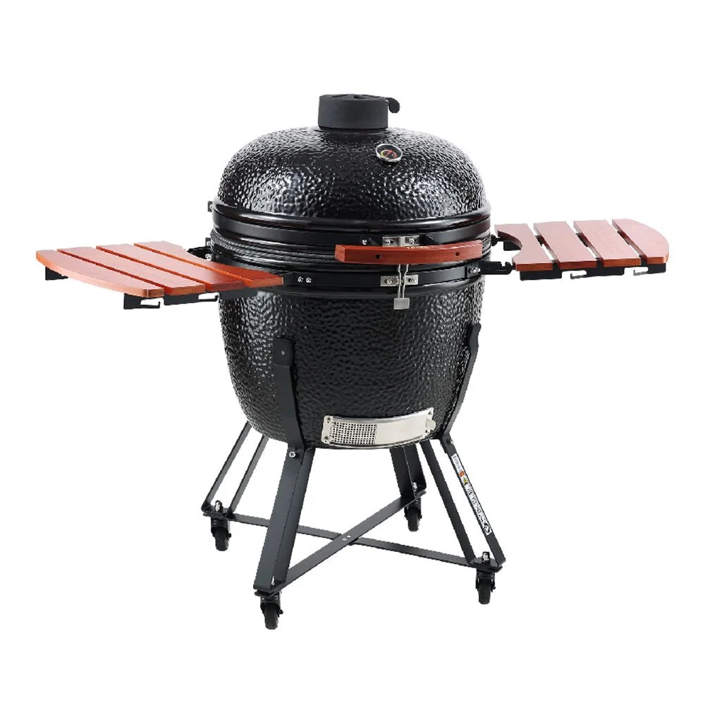 24" Ceramic Portable Round Outdoor Barbecue Smoker Grill For Patio (93820572) - Image 5