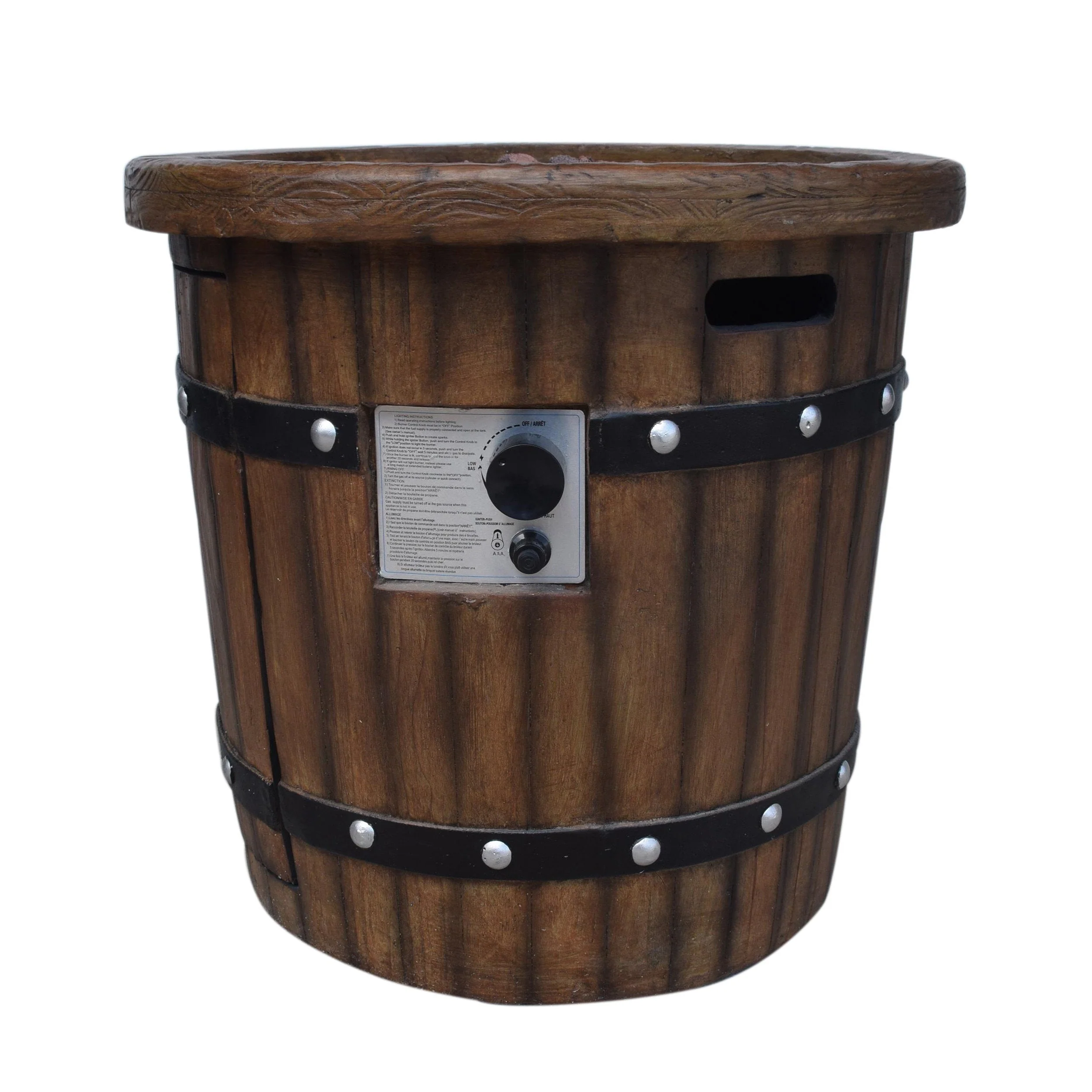 25" Round 40K BTU Liquid Propance Concrete Fire Pit (SAK88764) - Image 3