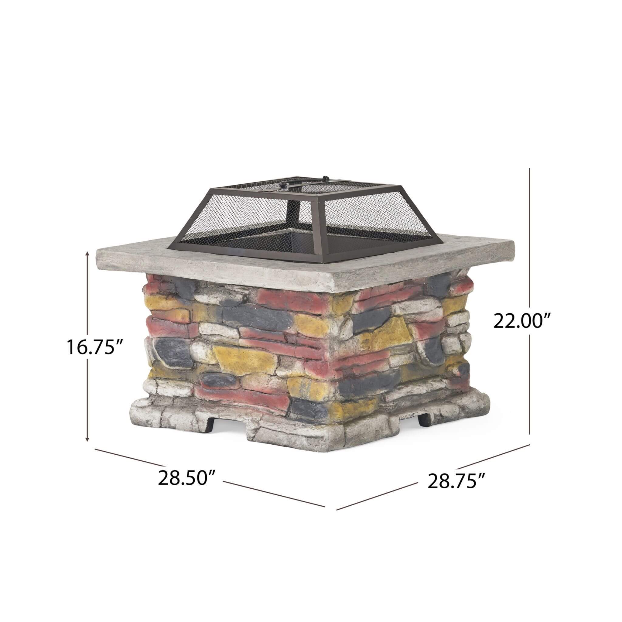 28" Premium Outdoor Wood Burning Magnesium Oxide Fire Pit With Lid (SAK75214) - Image 13