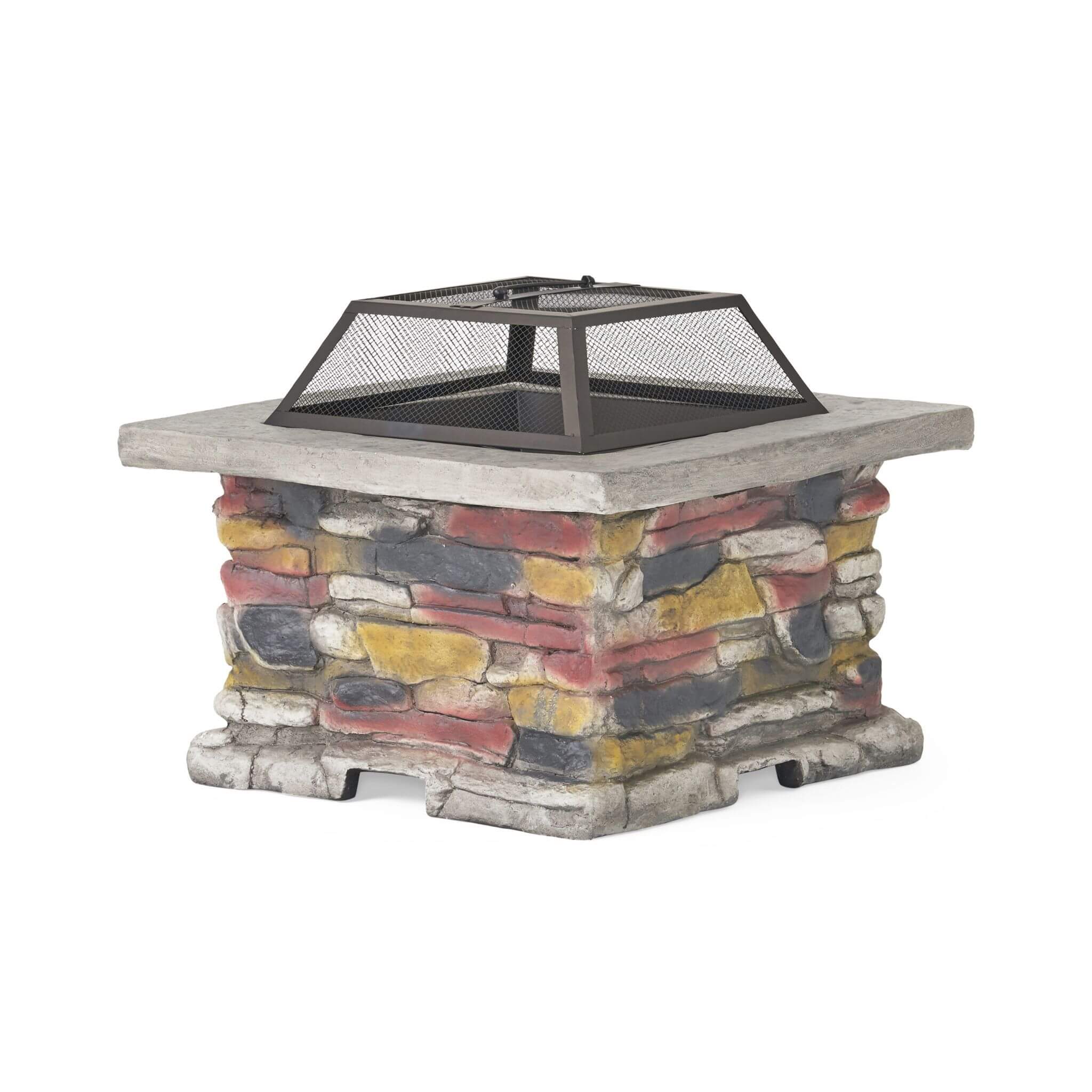 28" Premium Outdoor Wood Burning Magnesium Oxide Fire Pit With Lid (SAK75214) - Image 4