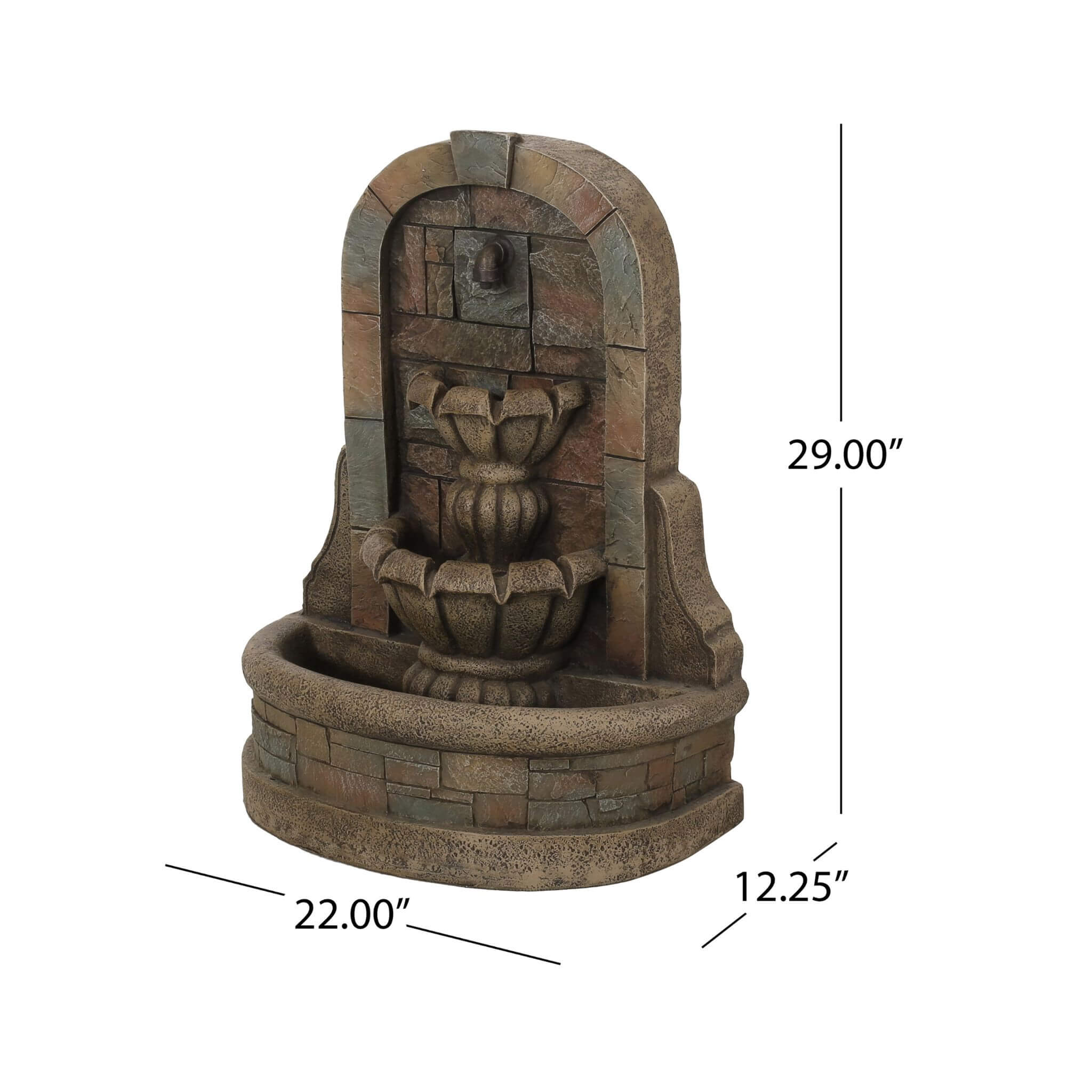 29" Tall Outdoor Weather-Resistant Faux Stone Floor Fountain (SAK63421) - Image 13