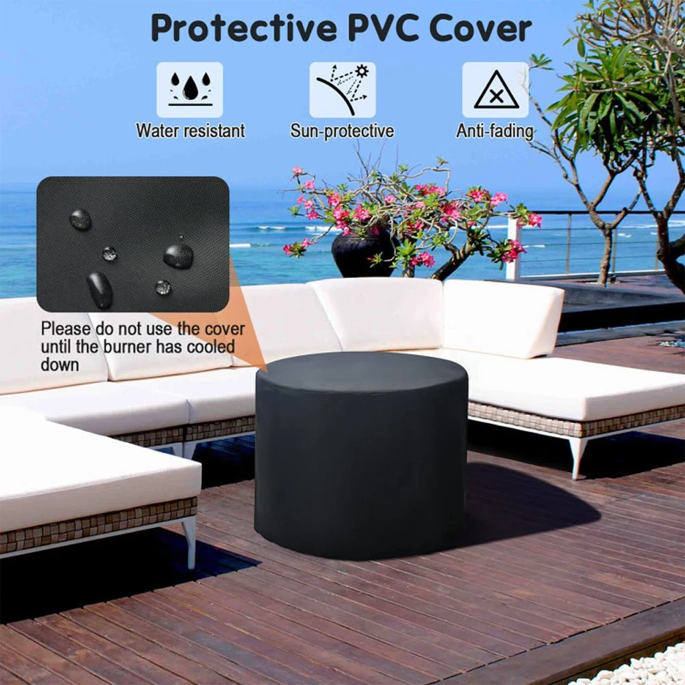 30K BTU Premium Outdoor Patio Gas Fire Pit Table With Fire Glass And Cover, 32" (96517432) - Image 7