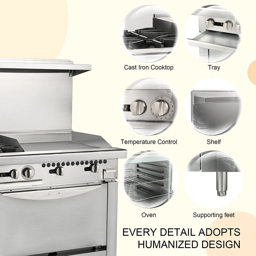 36 Inch Commercial Liquid Gas Restaurant 2 Burner Range With Standard Oven (91035746) - Image 2