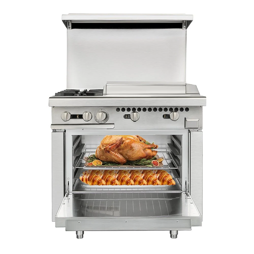 36 Inch Commercial Liquid Gas Restaurant 2 Burner Range With Standard Oven (91035746) - Image 3