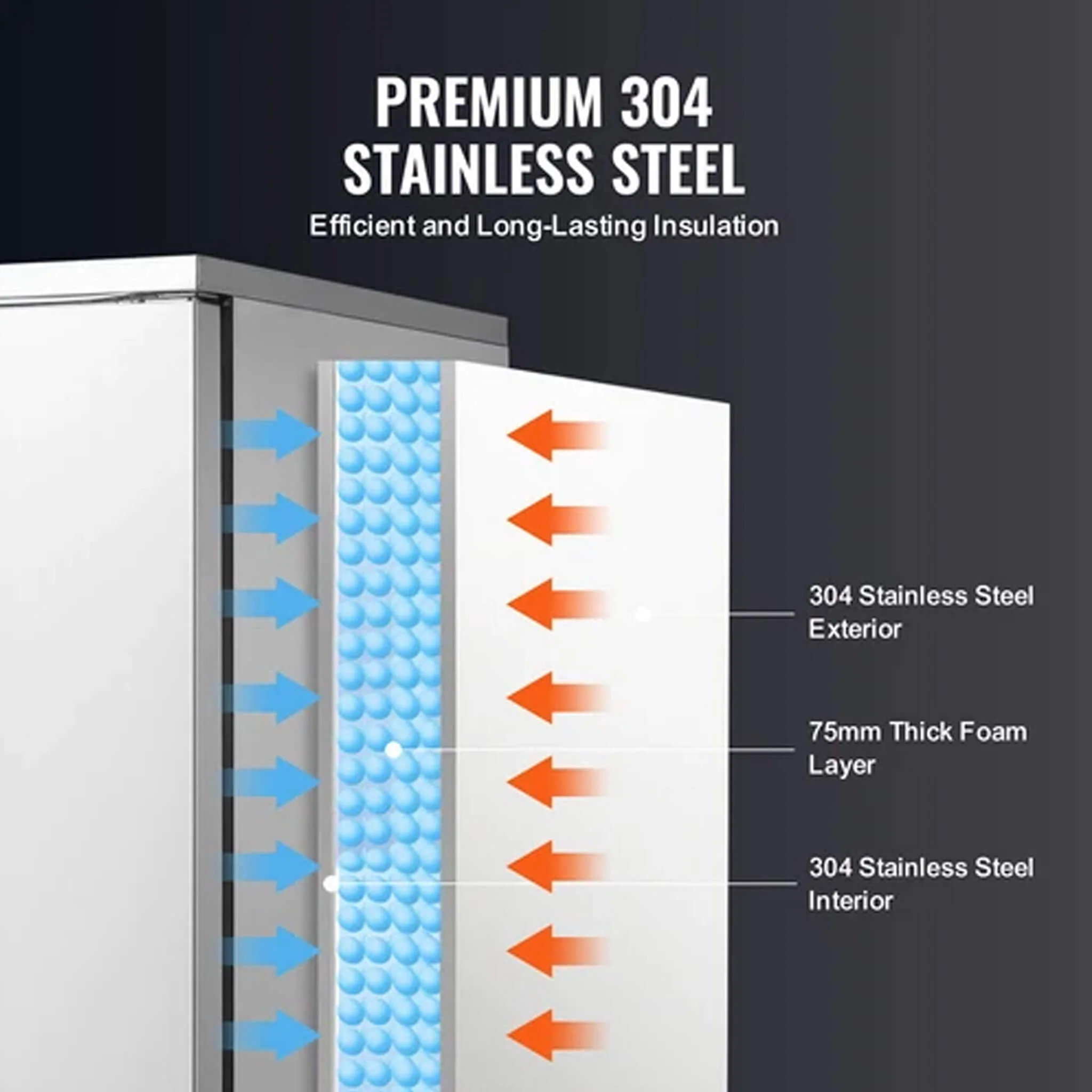 370L Commercial Freestanding Blast Freezer With 15 Trays For Chilling Seafood & Gelato (SAK98170) - Image 9