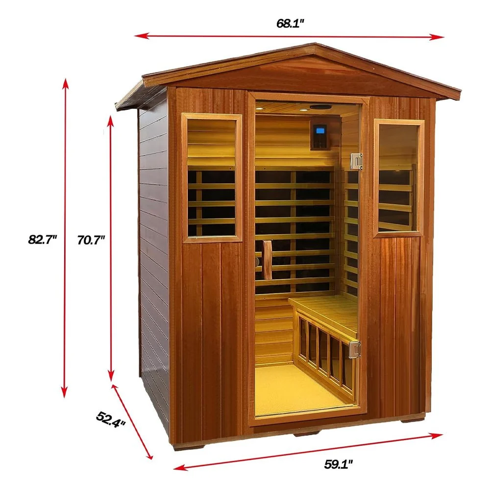 4-Person Luxury Low EMF Outdoor FAR Infrared Home Sauna With Bluetooth Audio, 2050W (96415372) - Image 9
