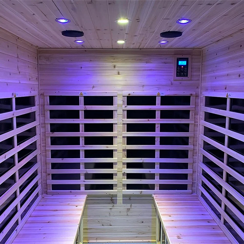 4-Person Outdoor Infrared Hemlock Sauna With Bluetooth Speakers & LED Lighting (96371524) - Image 3