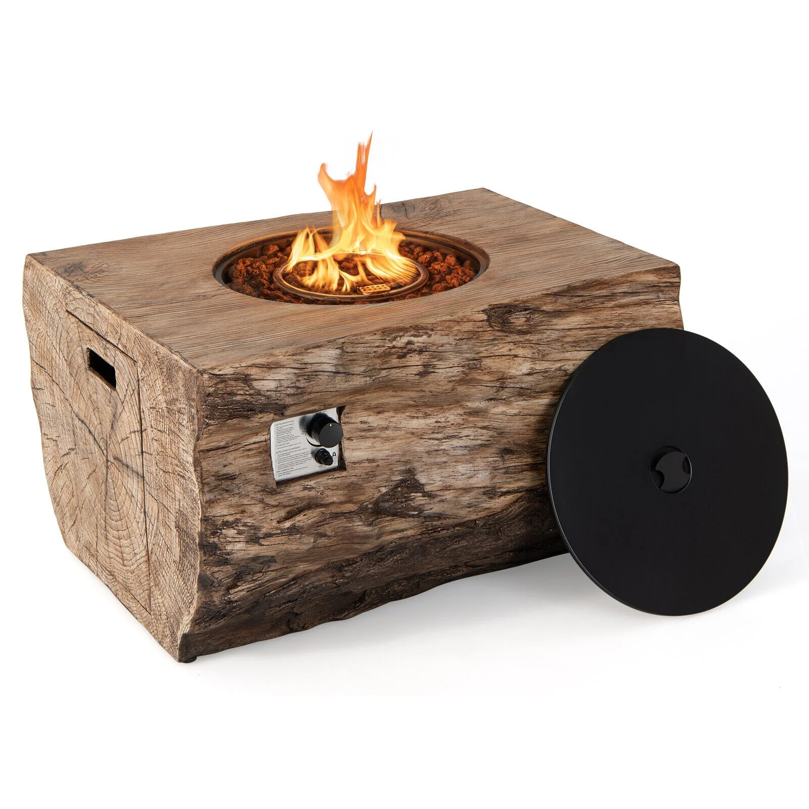 40" Rectangular Propane Fire Pit Table W/ Rocks & Gas Kit, 50K BTU (95421411) - Image 8
