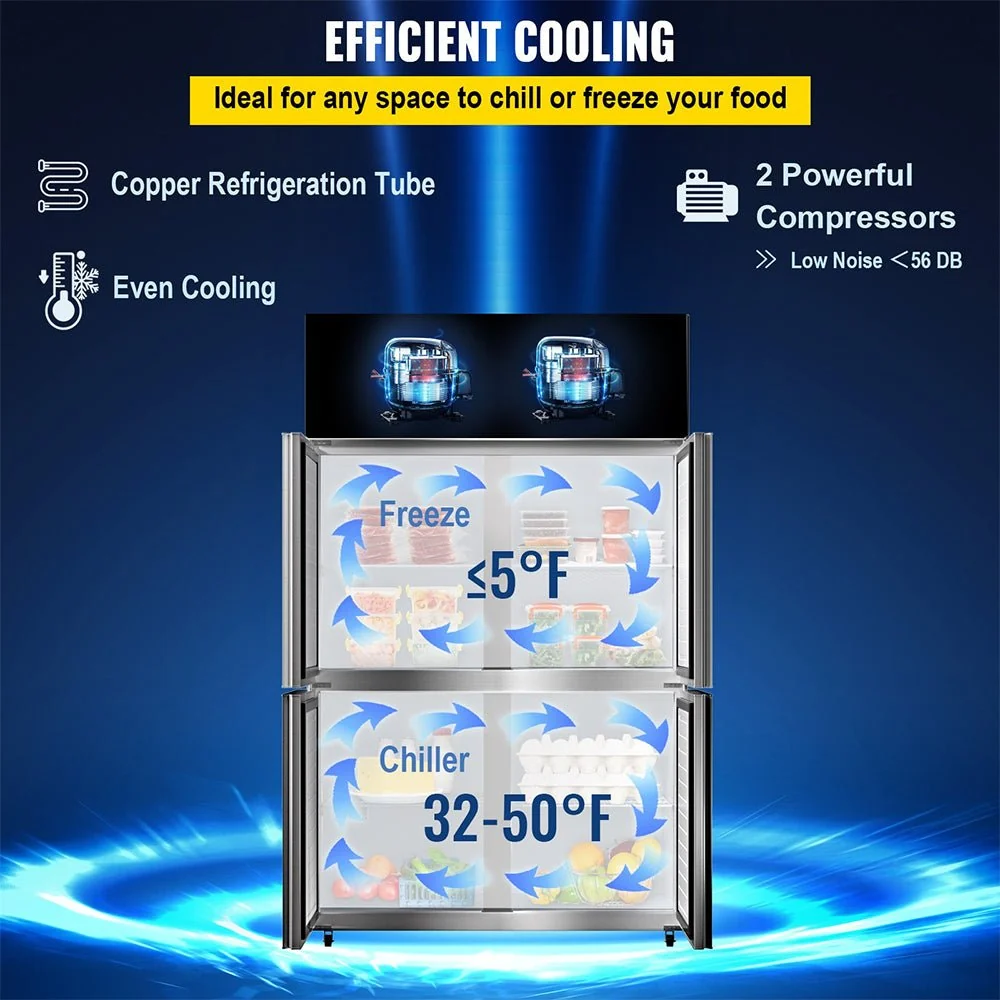 48" Heavy Duty Stainless Steel Commercial Upright Refrigerator With Dual Temperature Control (93172546) - Image 8