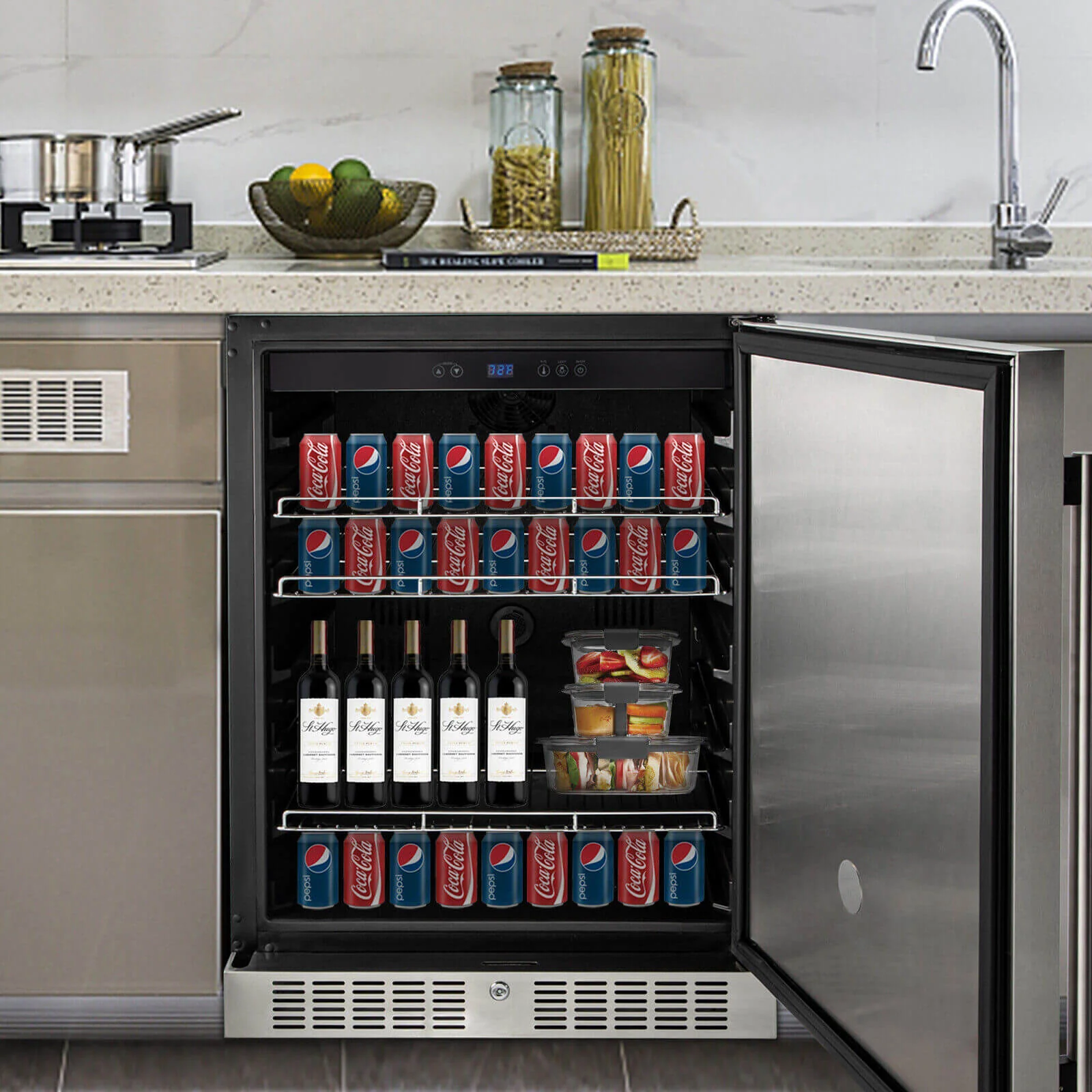 5.3 Cu. Ft. Outdoor Built-In Undercounter Beverage Cooler Refrigerator, 150L (92785107)