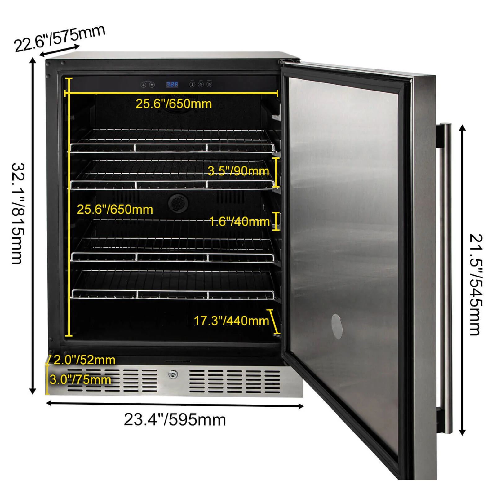 5.3 Cu. Ft. Outdoor Built-In Undercounter Beverage Cooler Refrigerator, 150L (92785107) - Image 12
