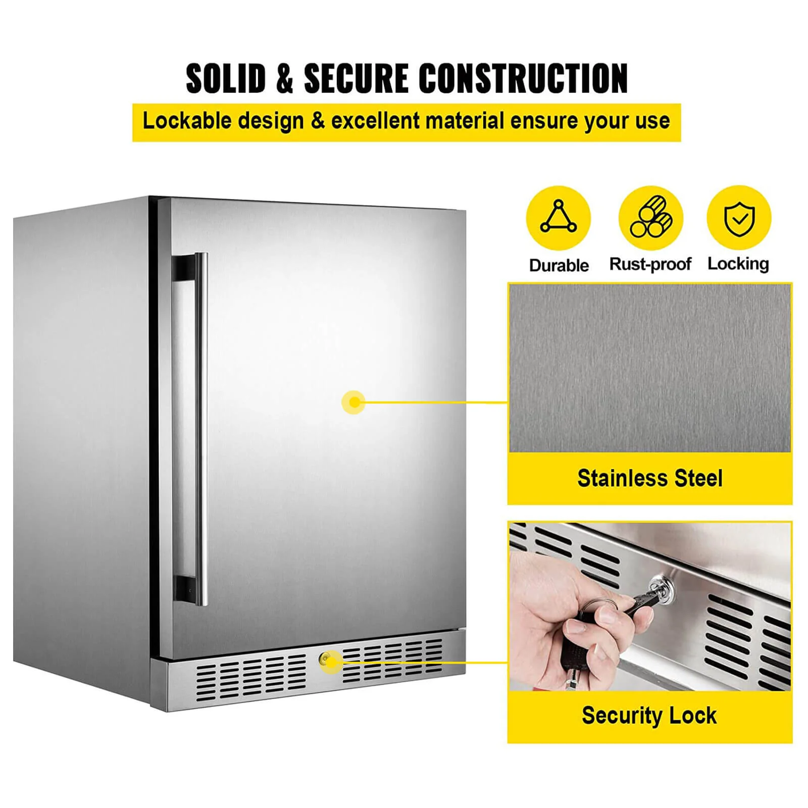 5.3 Cu. Ft. Outdoor Built-In Undercounter Beverage Cooler Refrigerator, 150L (92785107) - Image 2