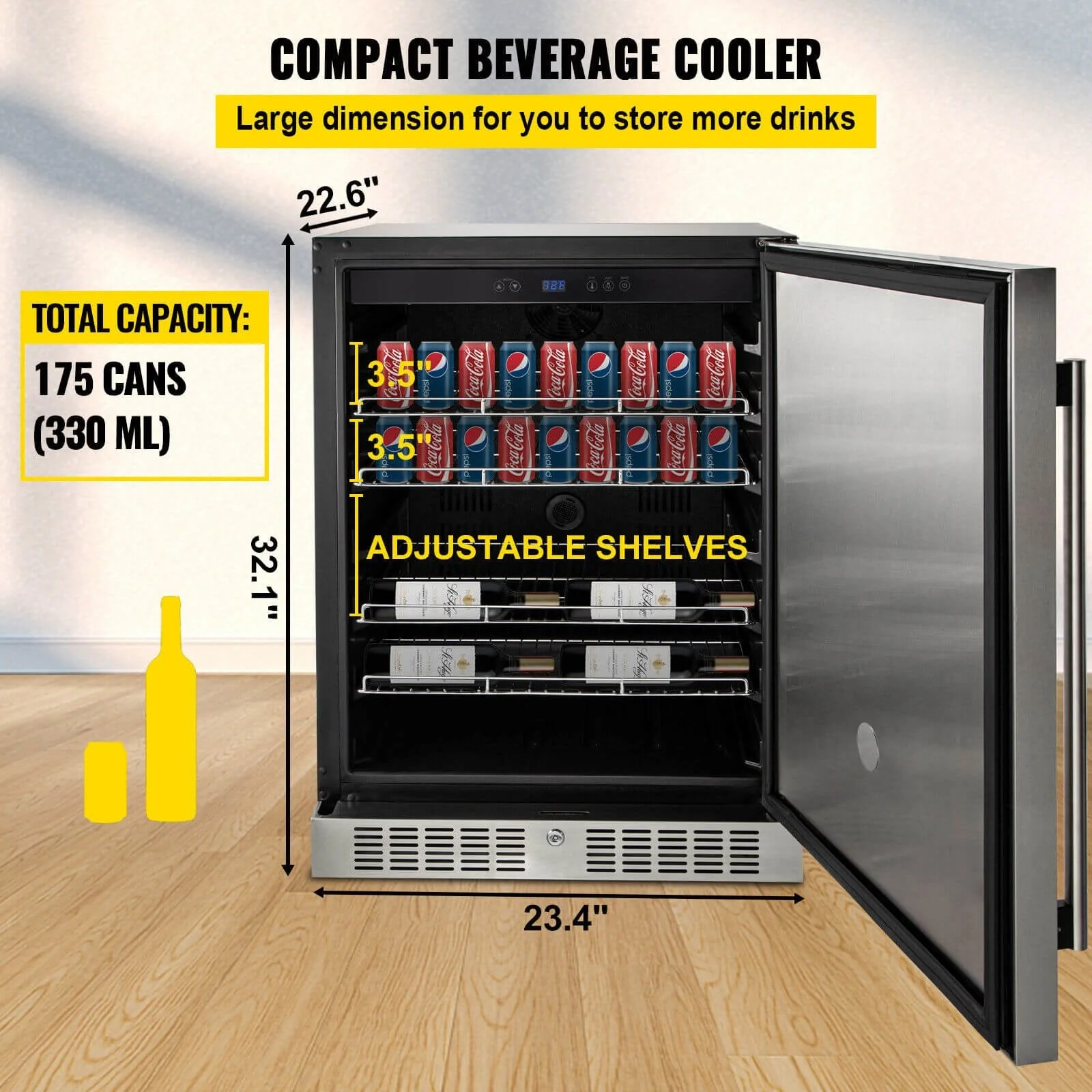 5.3 Cu. Ft. Outdoor Built-In Undercounter Beverage Cooler Refrigerator, 150L (92785107) - Image 6
