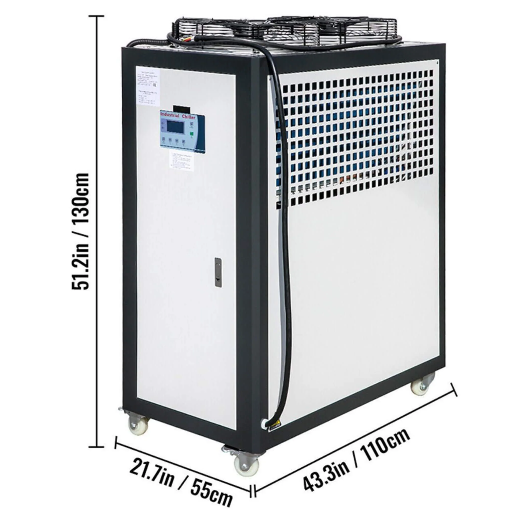 5 Ton Smart Air-Cooled SS Industrial Water Chiller With LCD Display & 53L Water Tank, 5HP - Image 12