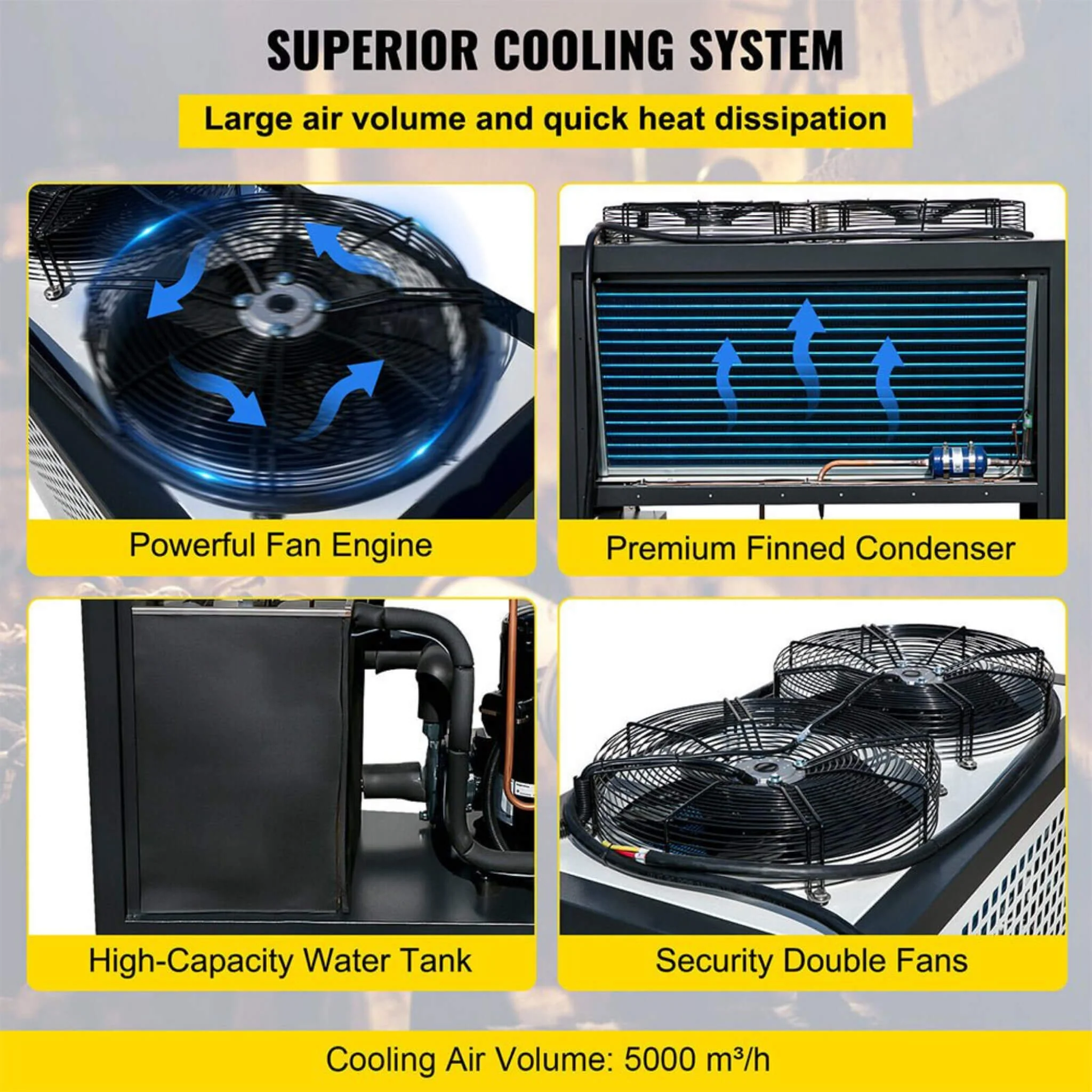 5 Ton Smart Air-Cooled SS Industrial Water Chiller With LCD Display & 53L Water Tank, 5HP - Image 6